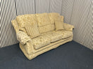 3+1+1 beige sofa with floral pattern and striped cushions.  44660