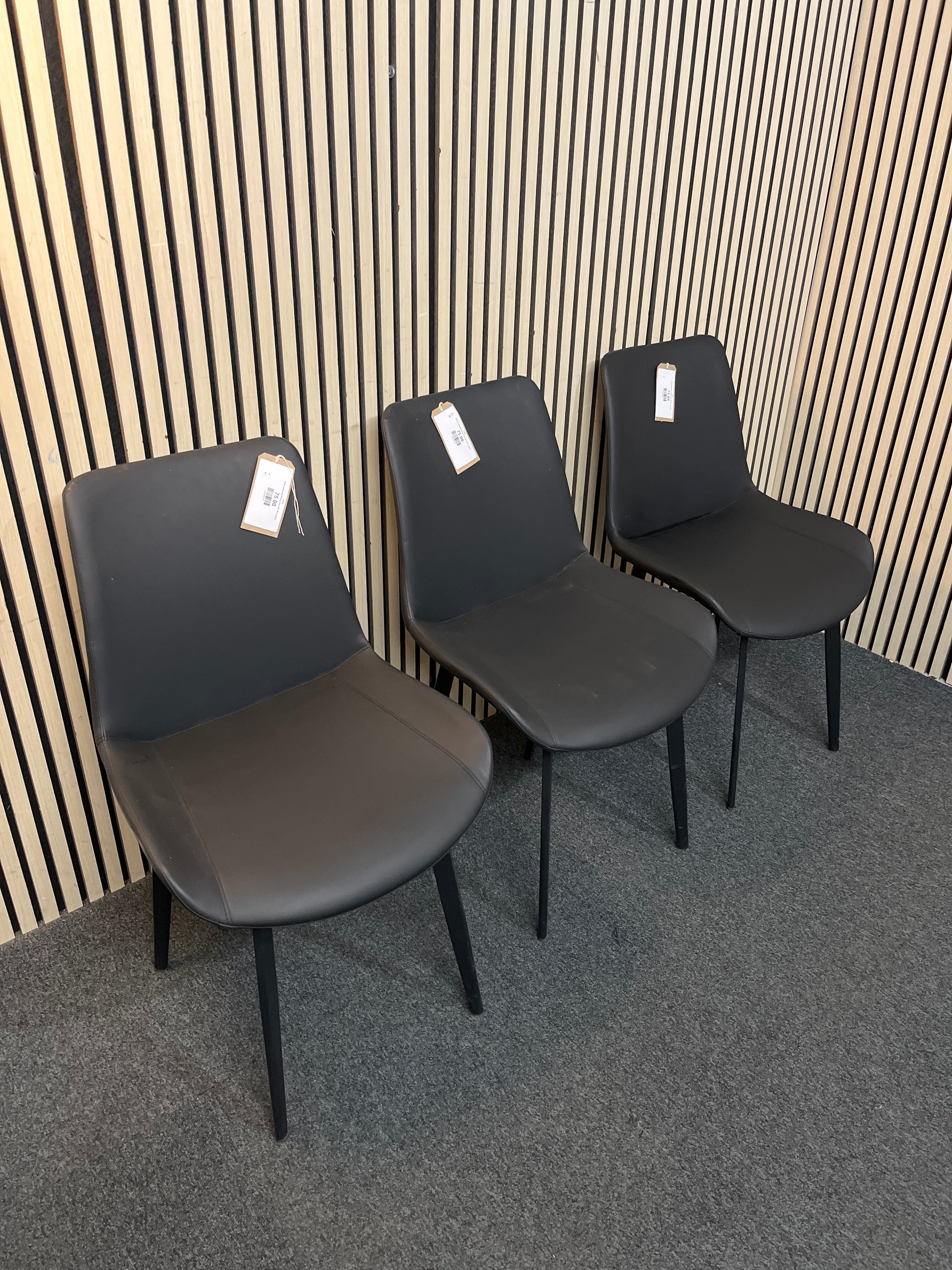 Black Leatherette dining chair (SET OF 3) 43834