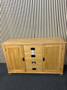 Switch Light stain solid wood 2 door 4 drawer sideboard 140Wx85Hx45D 3126 2 image