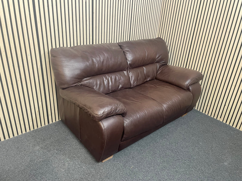 Dark brown leather two seater sofa (width 165 cm depth 87 cm)  44613