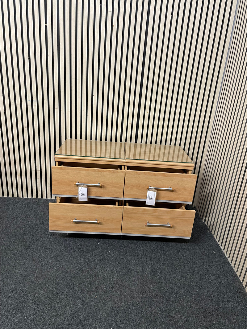 Beech laminate 2 drawer bedside locker (SET OF 2)  44637