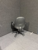 Switch Secondhand Charcoal fabric low back height adjustable swivel chair with fixed loop arms, 5 star base. Price inc VAT. 7 no. matching in stock 2 image