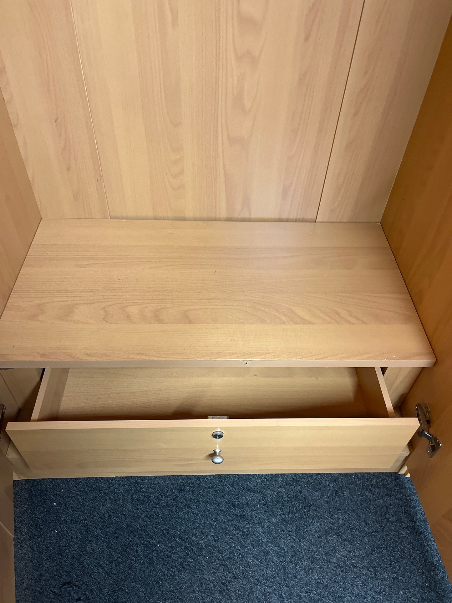 Tall 2 door beech framed wardrobe (H 210 x W 94 x D 58 cm) 3225