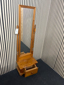 Switch Natural pine tall cheval mirror on stand with drawer 43792 2 image