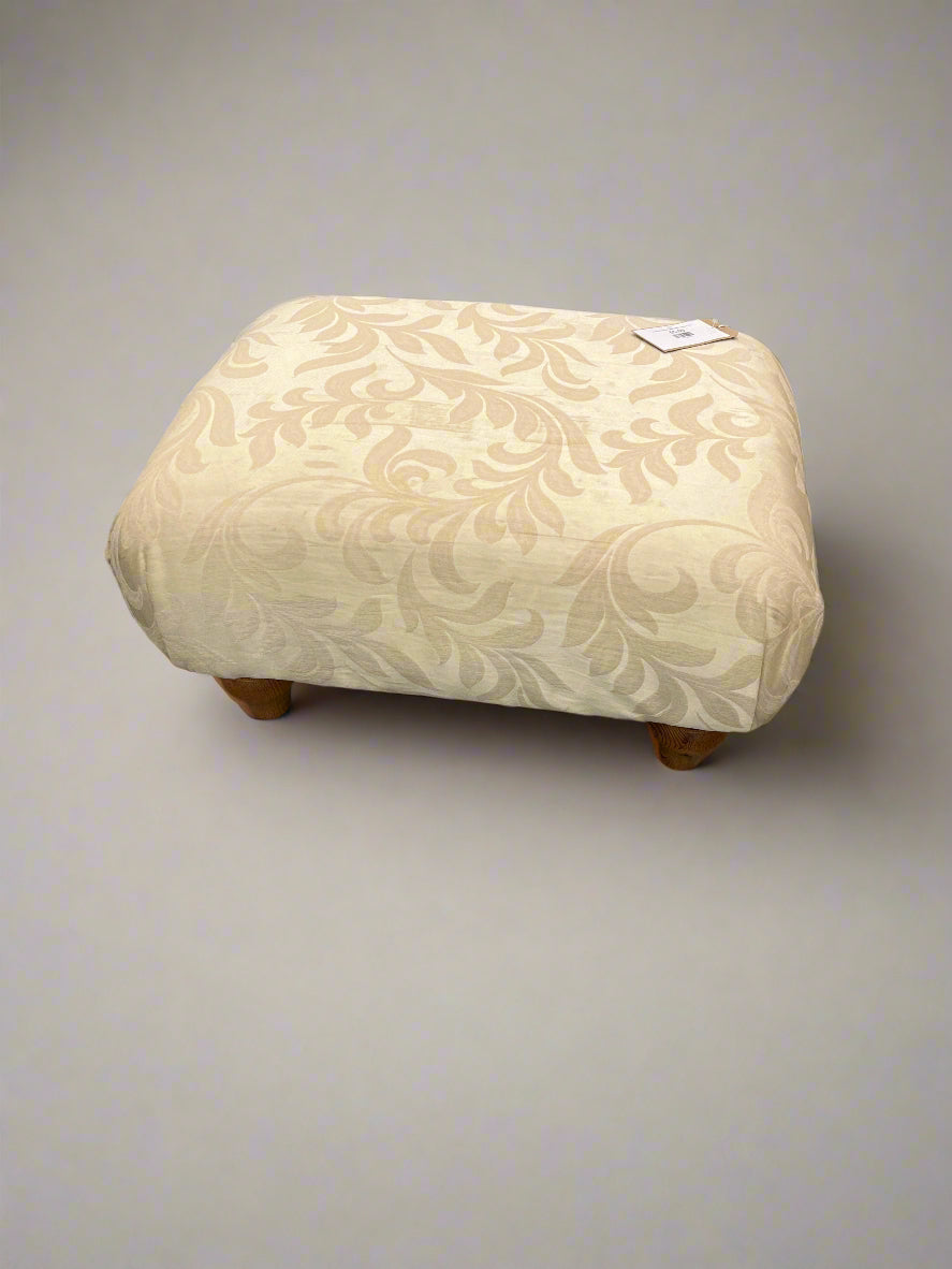 Large cream floral pattern fabric footstool 2125