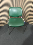 Switch Green vinyl stacking meeting chair, chrome frame 2 image