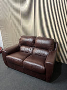 Switch 2 seater brown leather high back sofa 43359 3 image