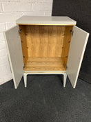 Switch Grey painted solid oak 2 door storage unit with brass handles (H 1000 x W 650 x D 450 mm) 1225 2 image