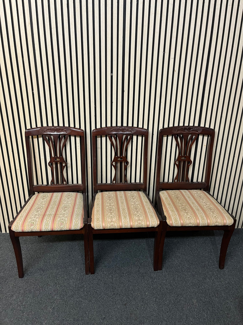 Mahogany framed shield-back upholstered dining chair (SET OF 6)  44563