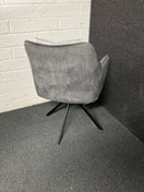 Switch NEW  Alex armchair in Velvet GREY fabric,  metal 4 stem base. OTHER COLOURS AVAILABLE. LARGE QTYS AVAILABLE 2 image