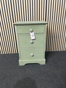 green 3 drawer solid pine bedside locker  44759