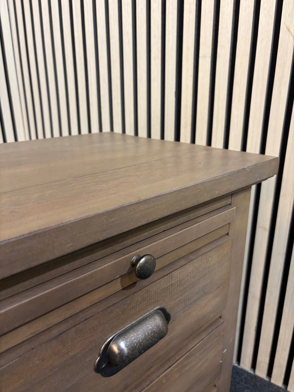 Solid grey oak 3 drawer bedside locker (SET OF 2) 2226