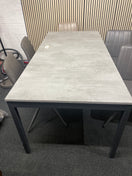 Switch Large dark graphite extendable dining table on a metal frame (L 130 - 191 x W 90 cm) with Tripod base metal dining chairs with letterette seat 1126 3 image