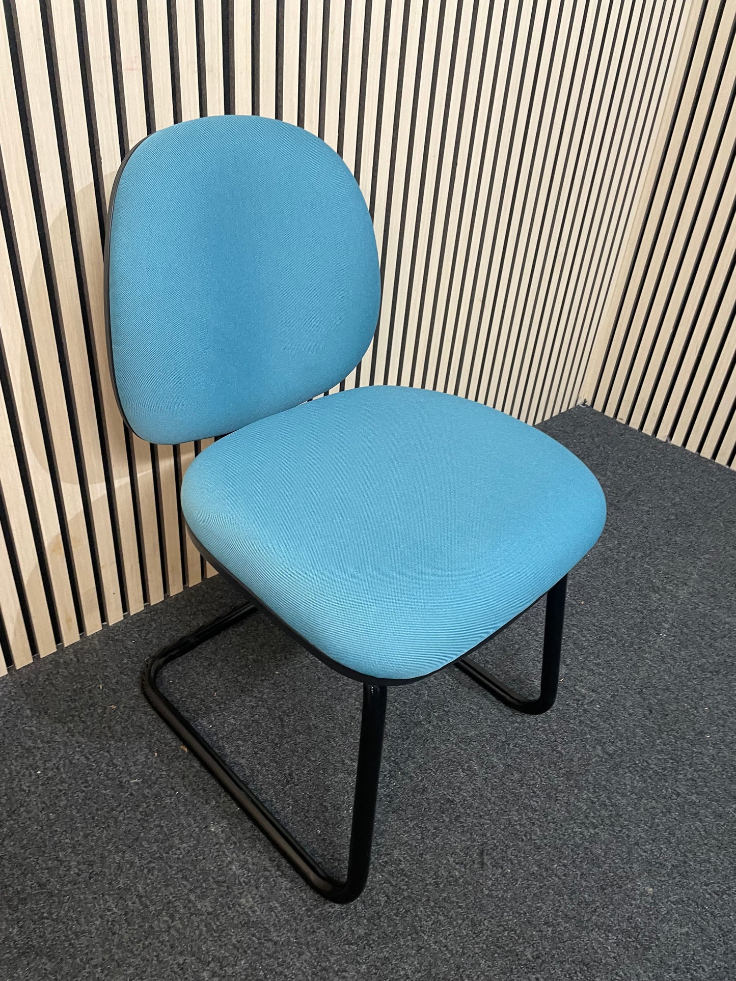 Jota fabric back meeting chair with chrome cantilever frame - AQUAMARINE TEAL
