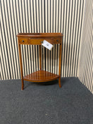 Cornered mahogany lamp table with drawer   44670