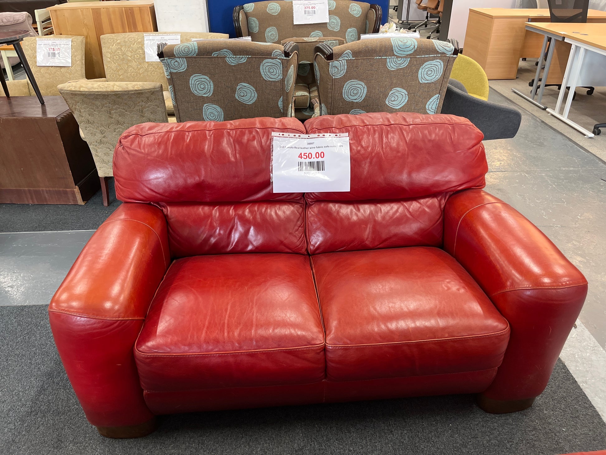 3+2 Italsofa Real leather wine fabric sofa suite 3125