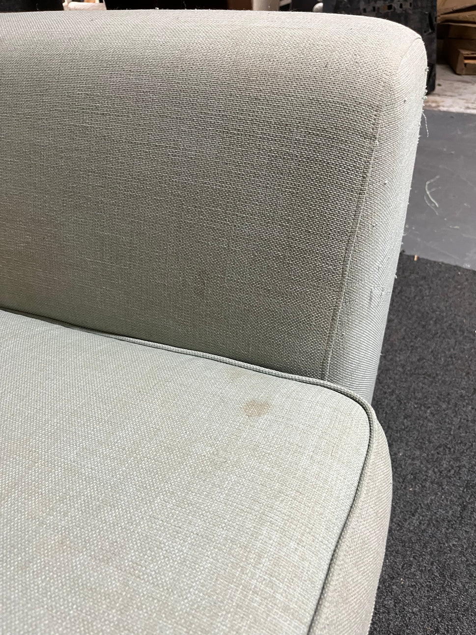 Large 2 seater sea green fabric sofa 2225