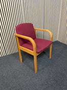 Switch Solid beech framed meeting chair with arms in wine fabric seat and back 2 image