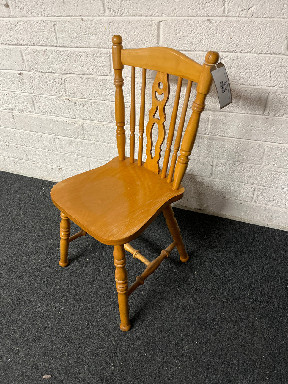 Rubberwood heart back solid wood kitchen chair  1225