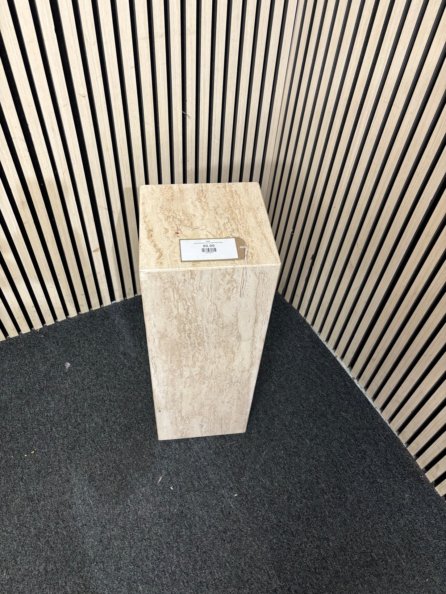 Cream polished concrete plant stand 43430