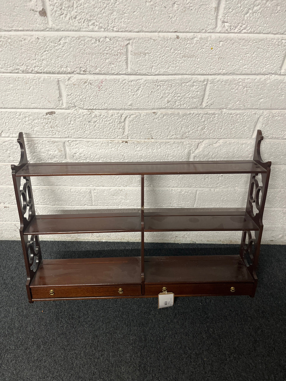 Small Wall mounted mahogany shelf unit  2225