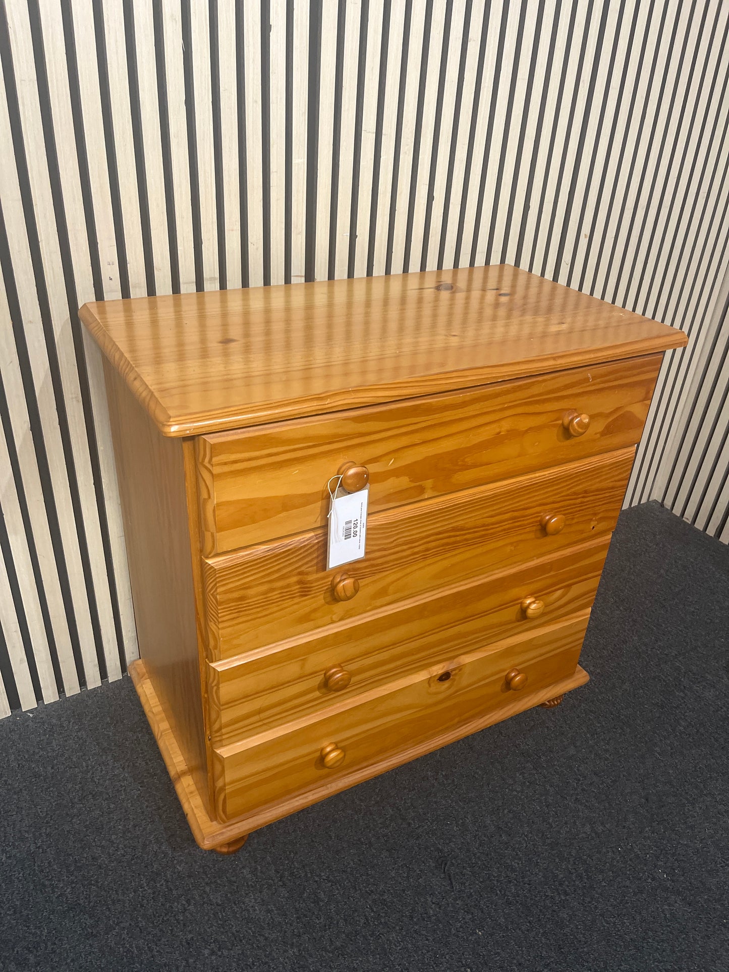 Solid pine 4 drawer chest of drawers with mirror  43959
