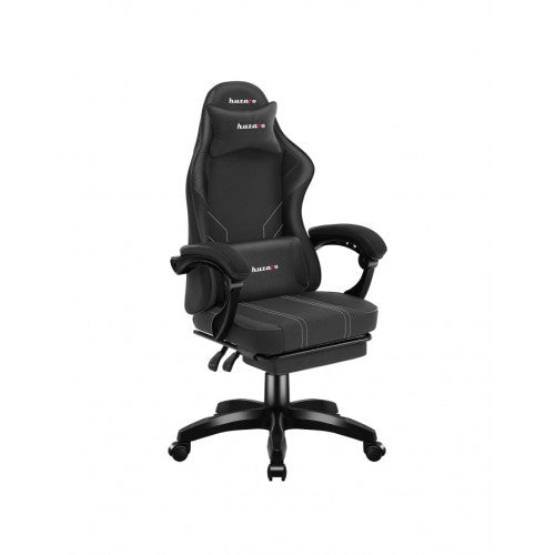 NEW Huzaro Force 3.7 Carbon gaming chair in black PU leatherette with fixed arms