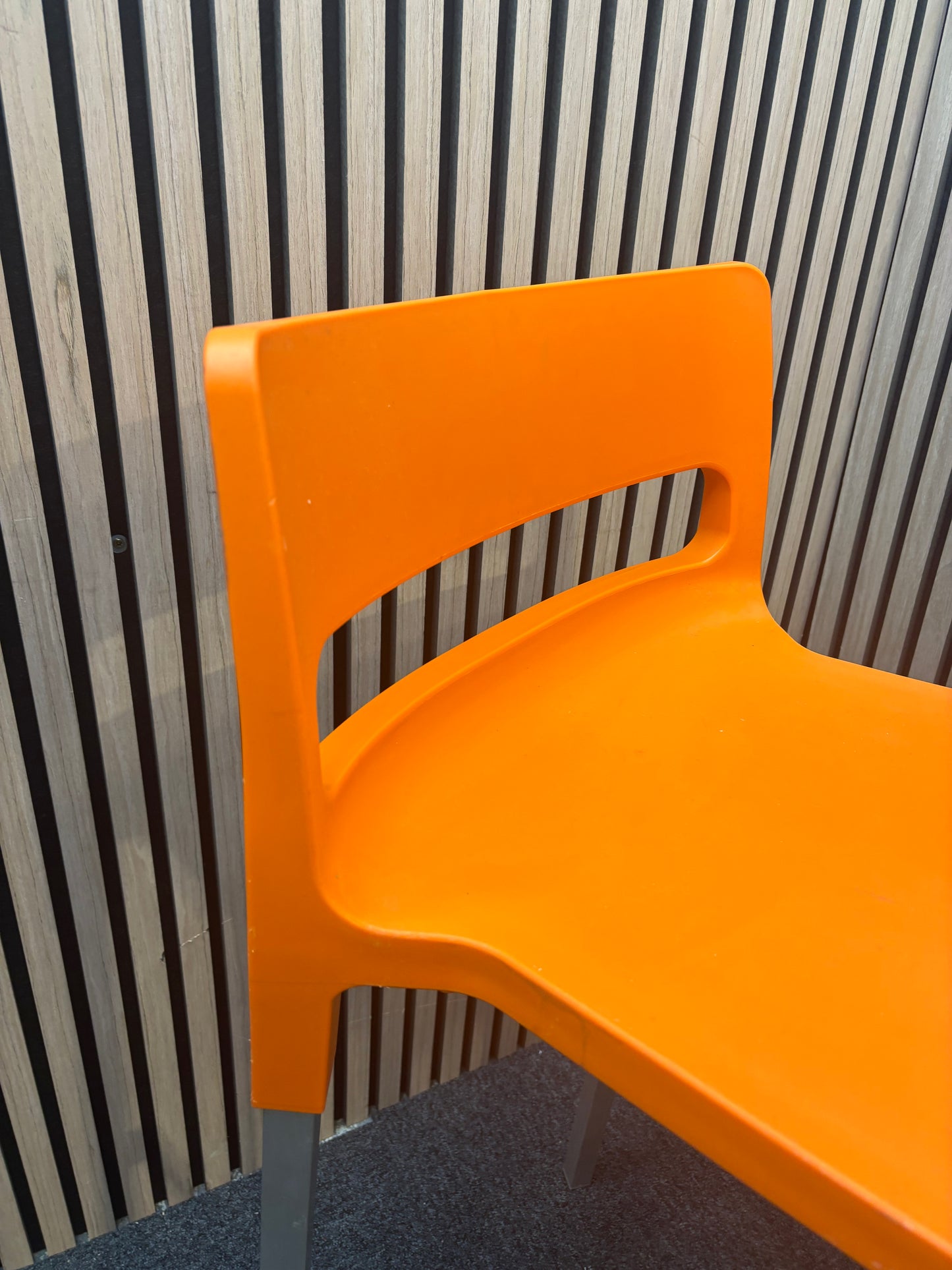 Scab Orange polyprop tall stools with back