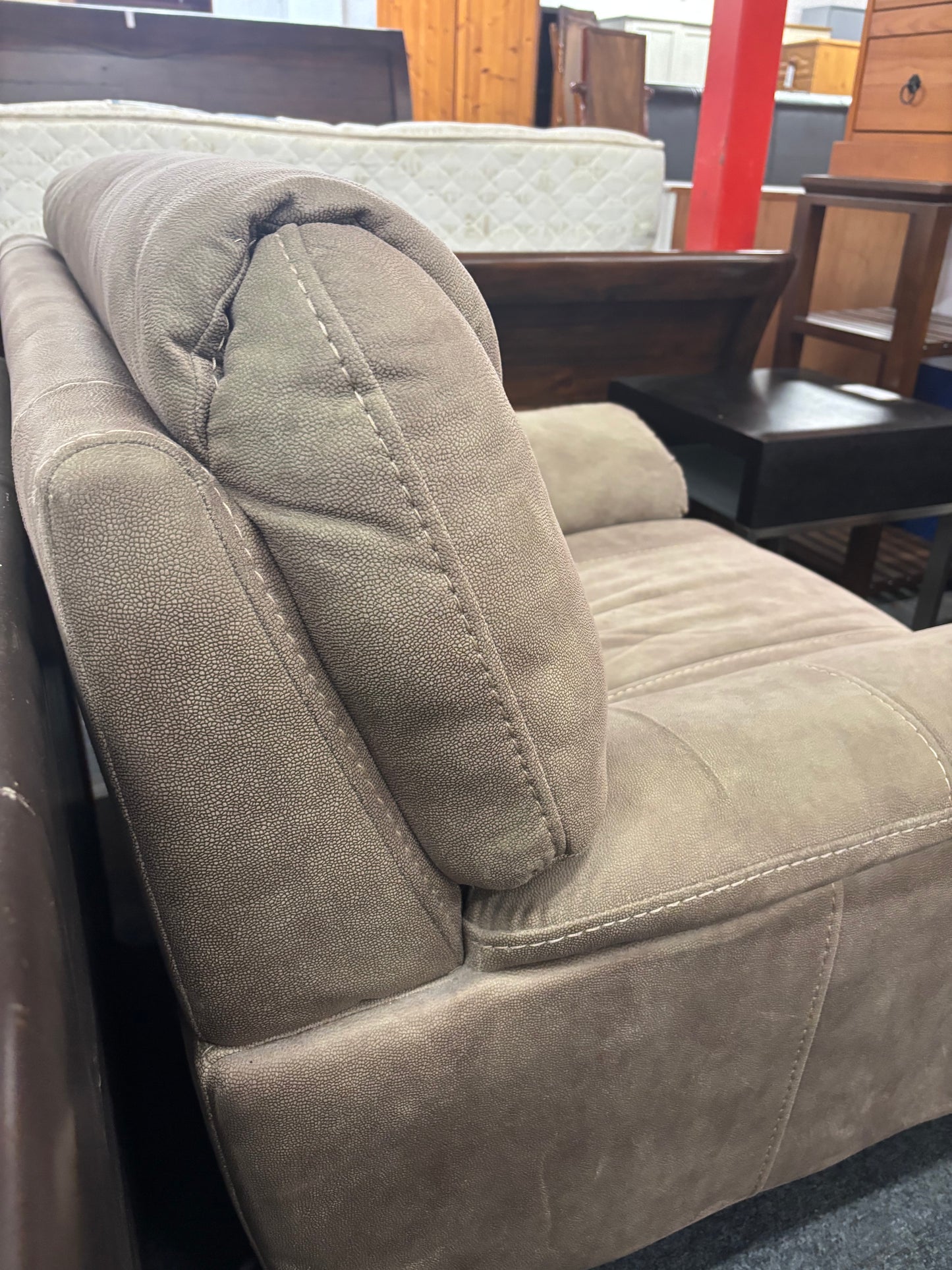 Olive green suede armchair 43487A