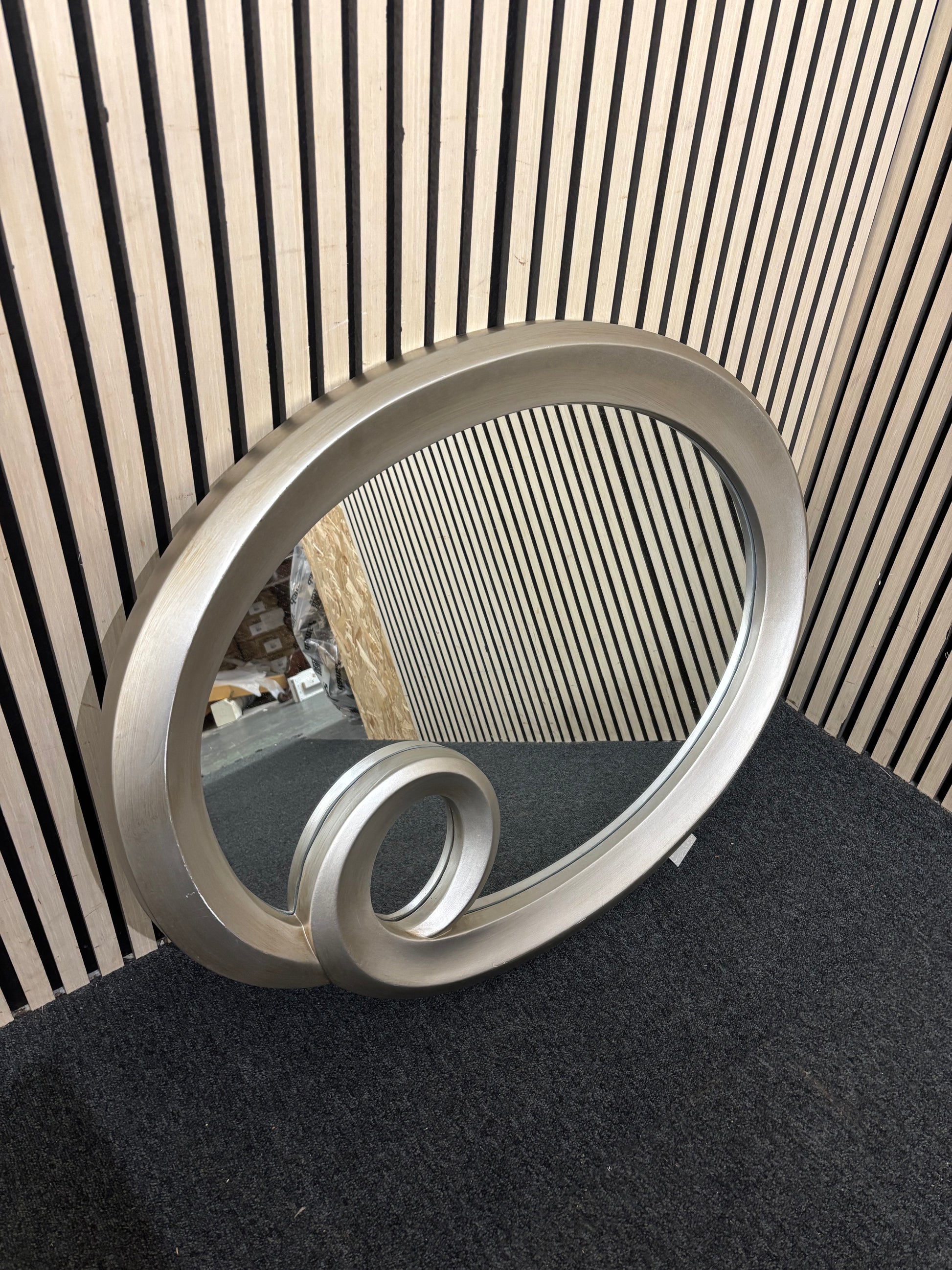 Oval silver framed mirror 43692