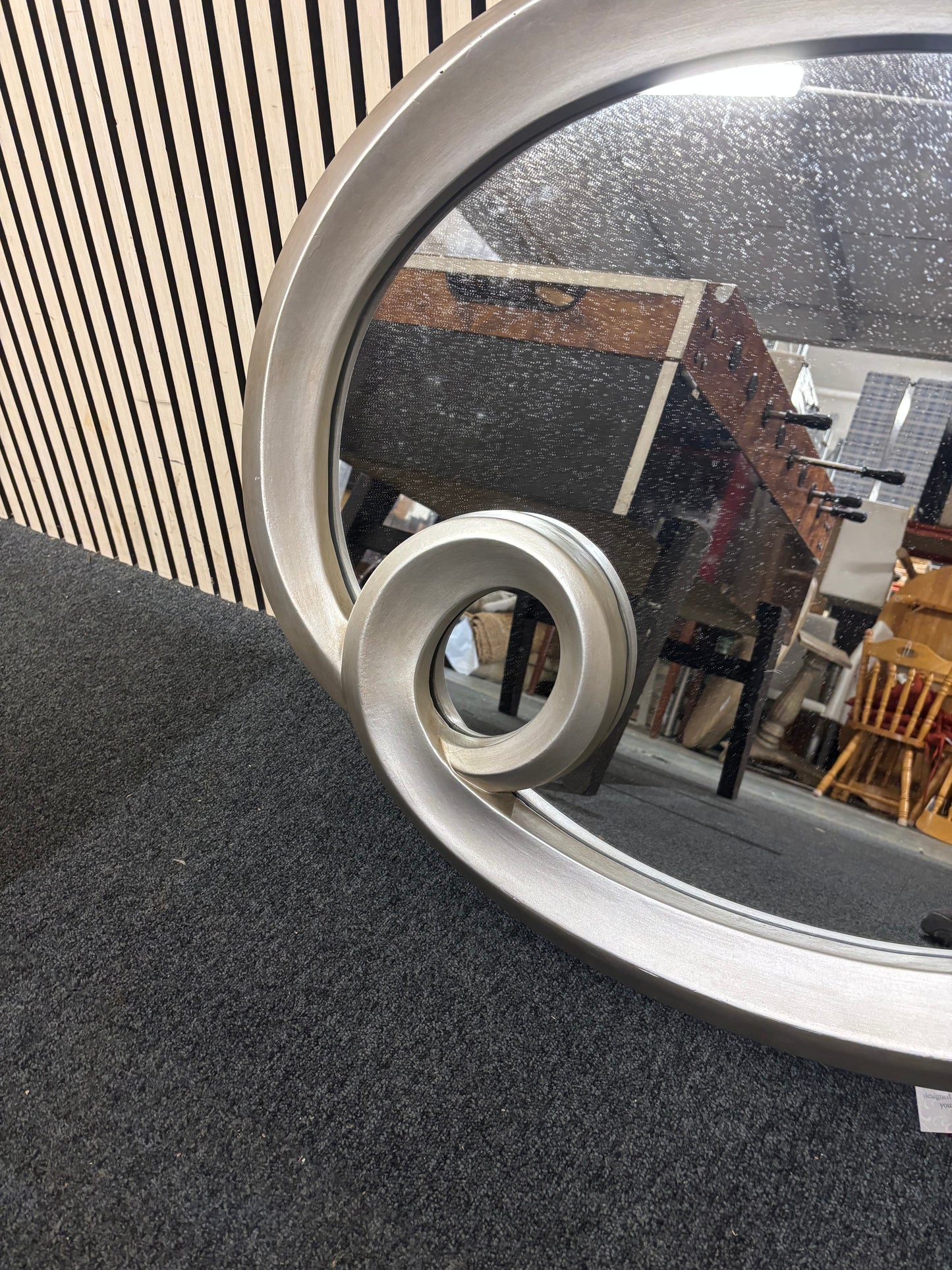 Oval silver framed mirror 43692
