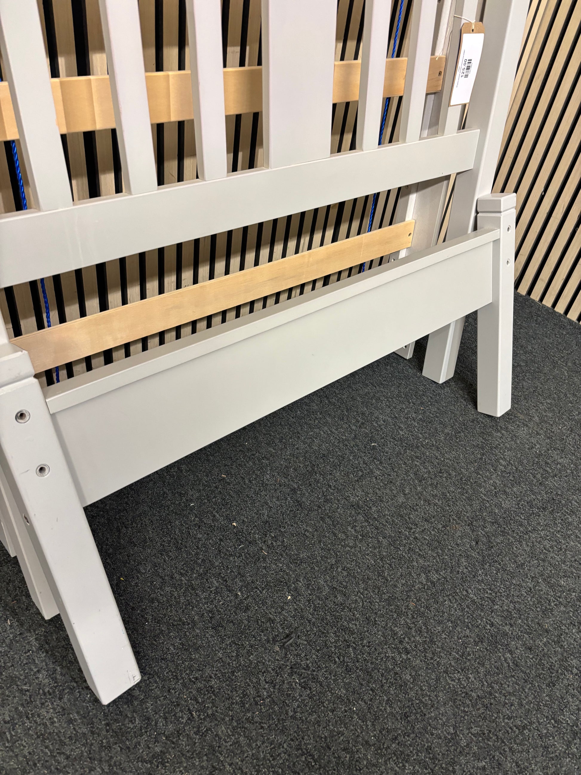 3ft grey painted wooden framed bed 43687