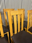 Switch Solid oak dining chairs with leatherette seat (SET OF 6) 43704 2 image