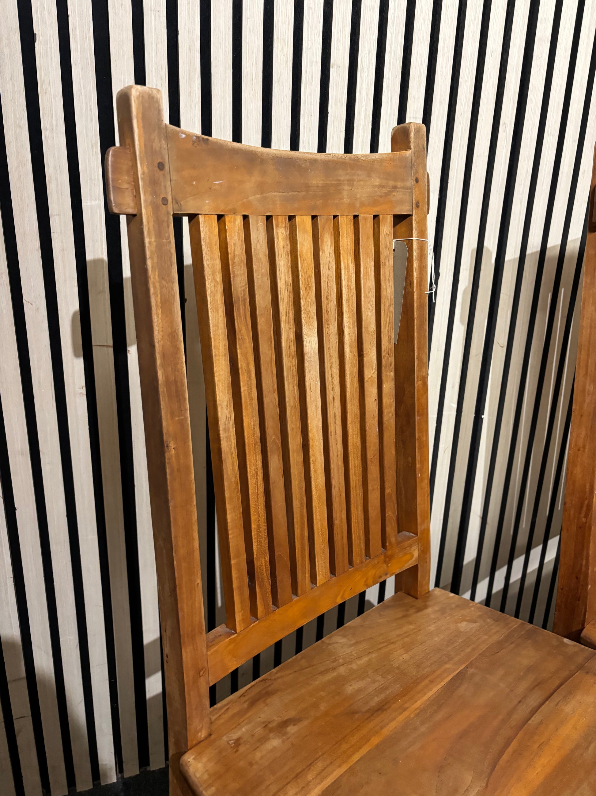 Solid teak framed dining chairs (SET OF 2) 43708