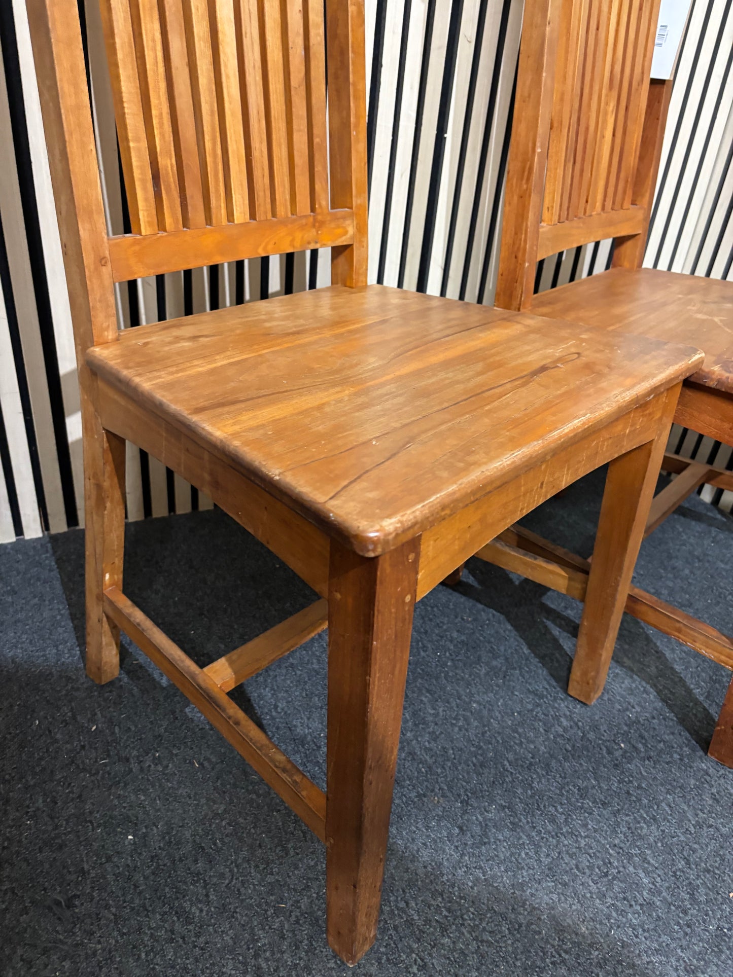 Solid teak framed dining chairs (SET OF 2) 43708
