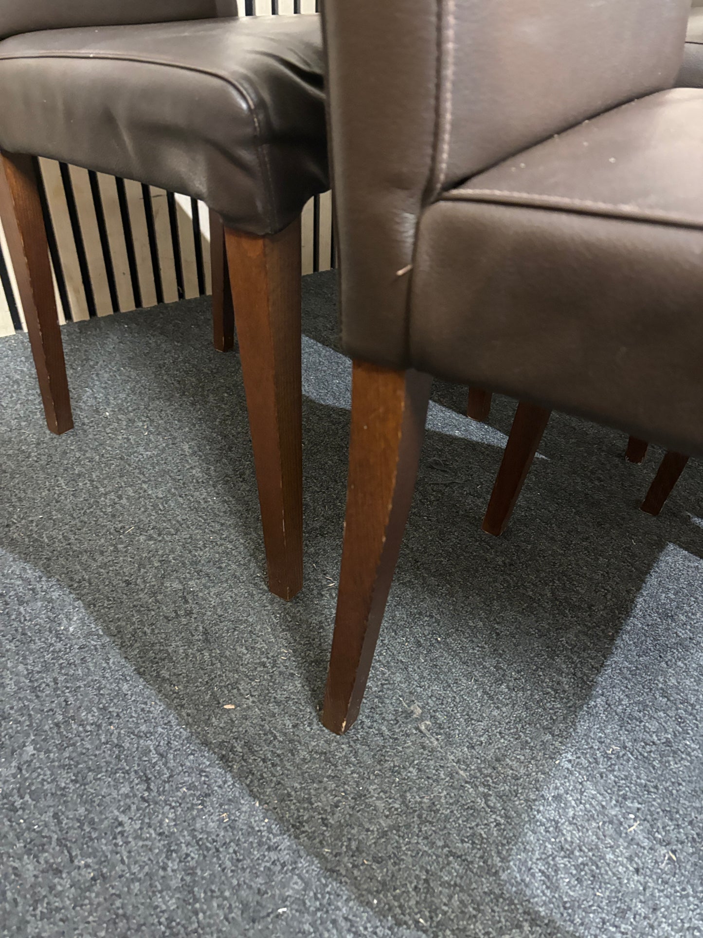 Real brown italian leather solid wooden framed dining chair (SET OF 6) 43707