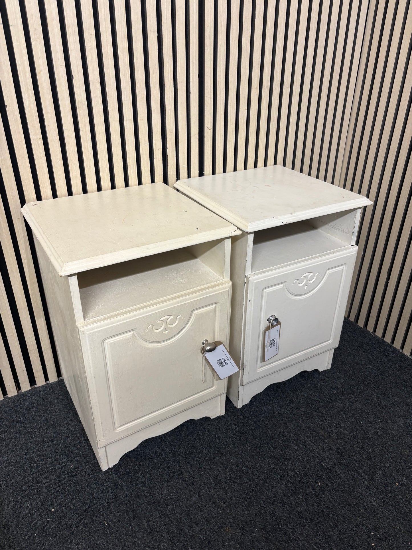 Rossmore cream painted 1 door bedside locker (SET OF 2) 43695