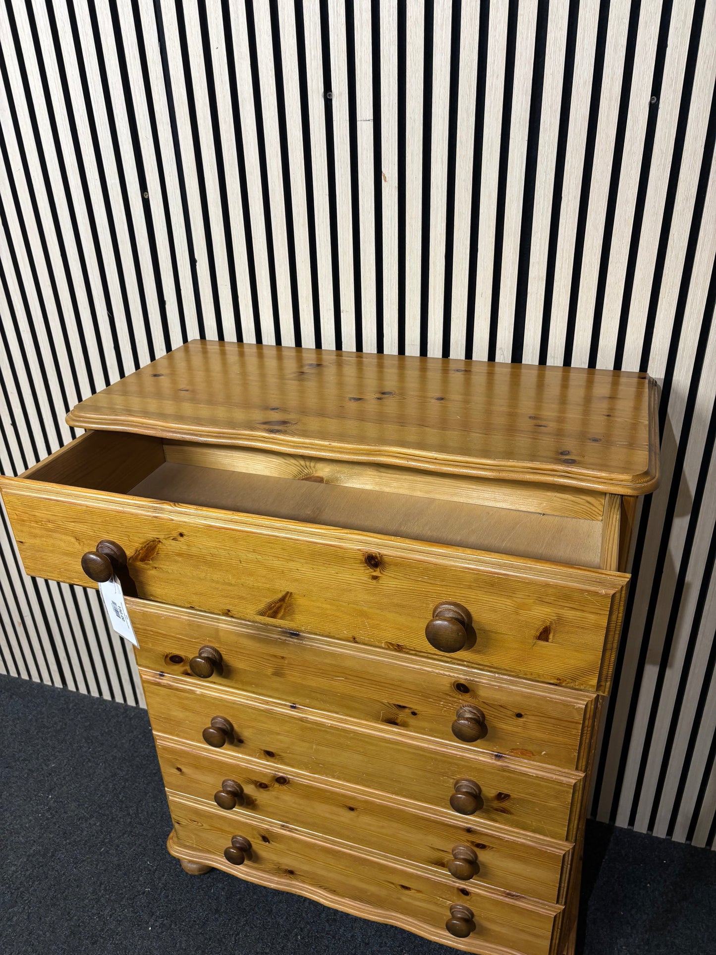 Tall 6 drawer solid pine chest 43697