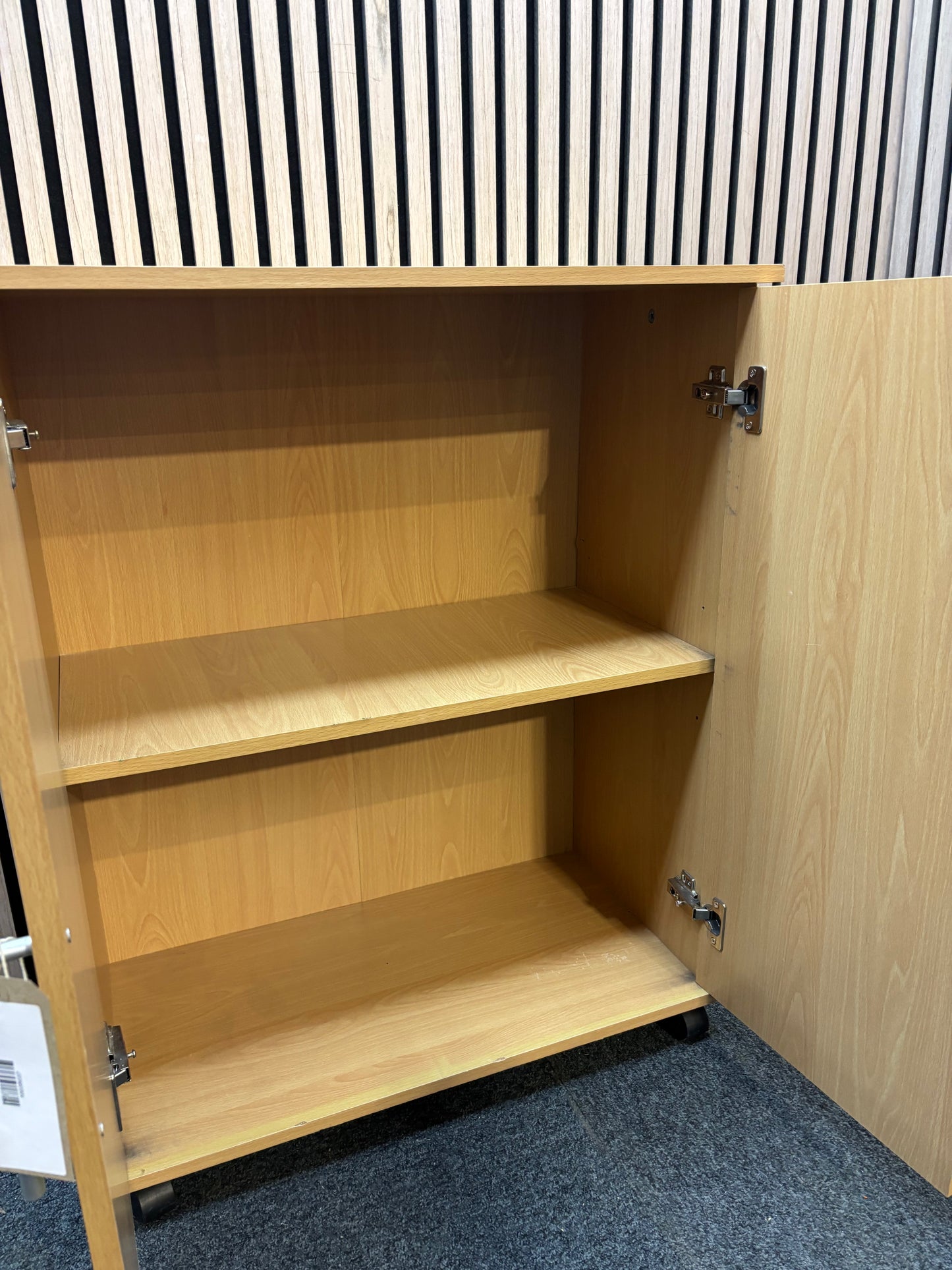 Beech 2 door second hand low storage unit J3844