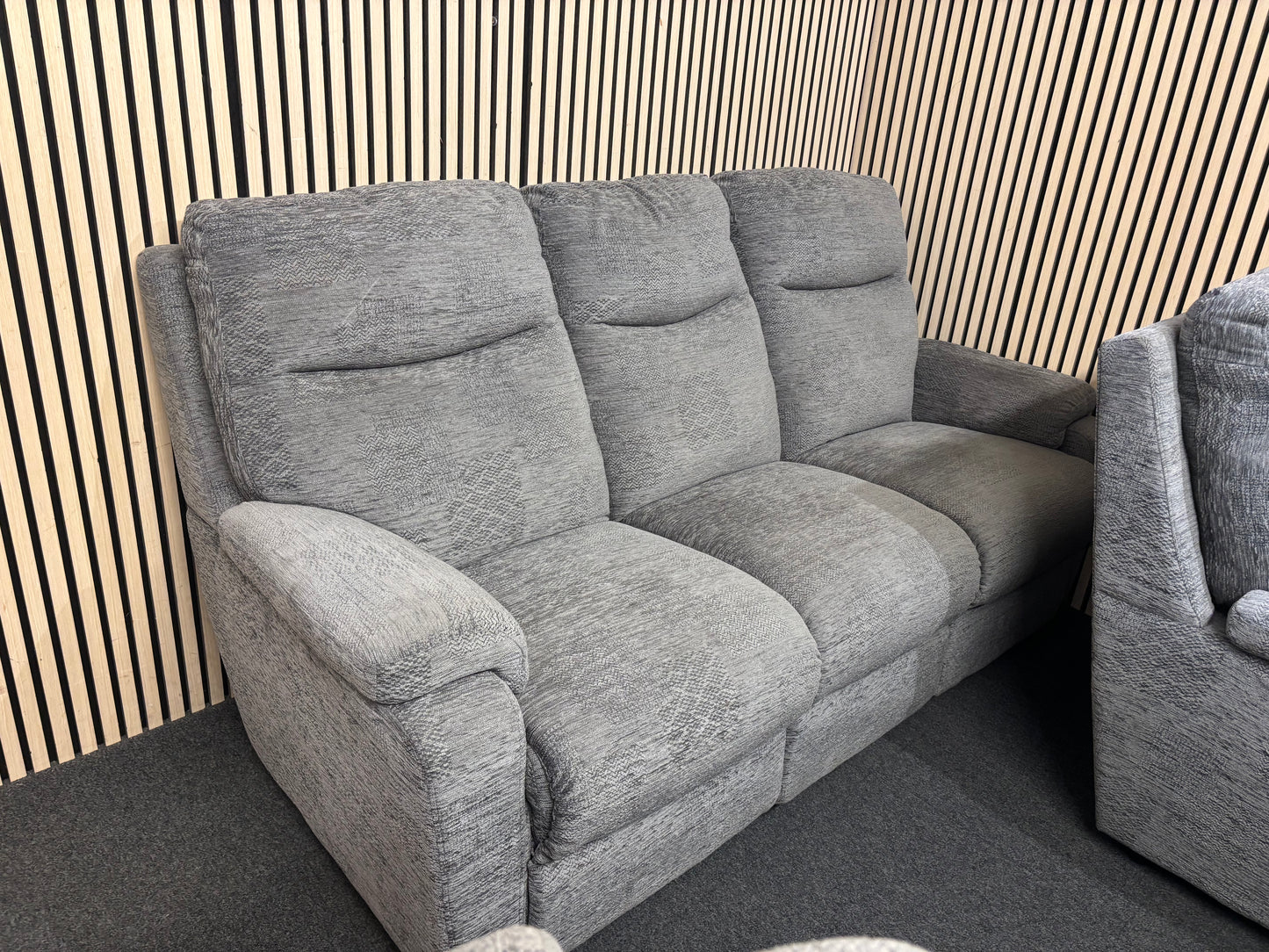 3+1+1 High back light grey fabric sofa suite 43853