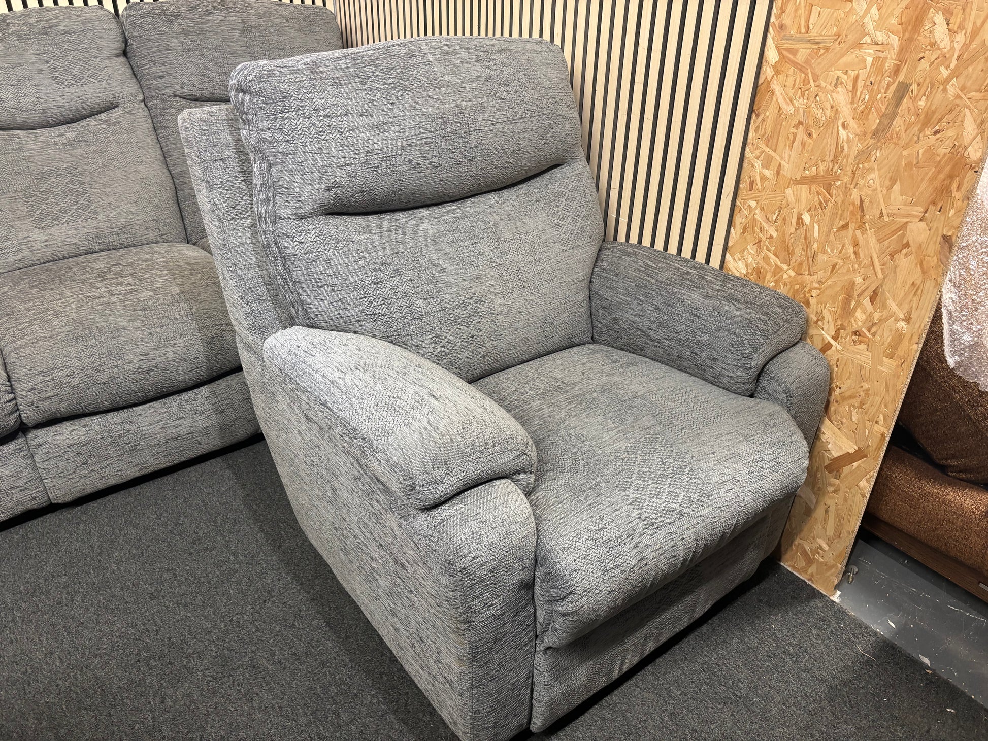 3+1+1 High back light grey fabric sofa suite 43853