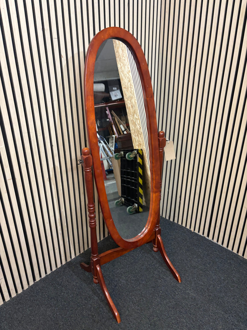 Cheval floor standing mirror dark wood 43827