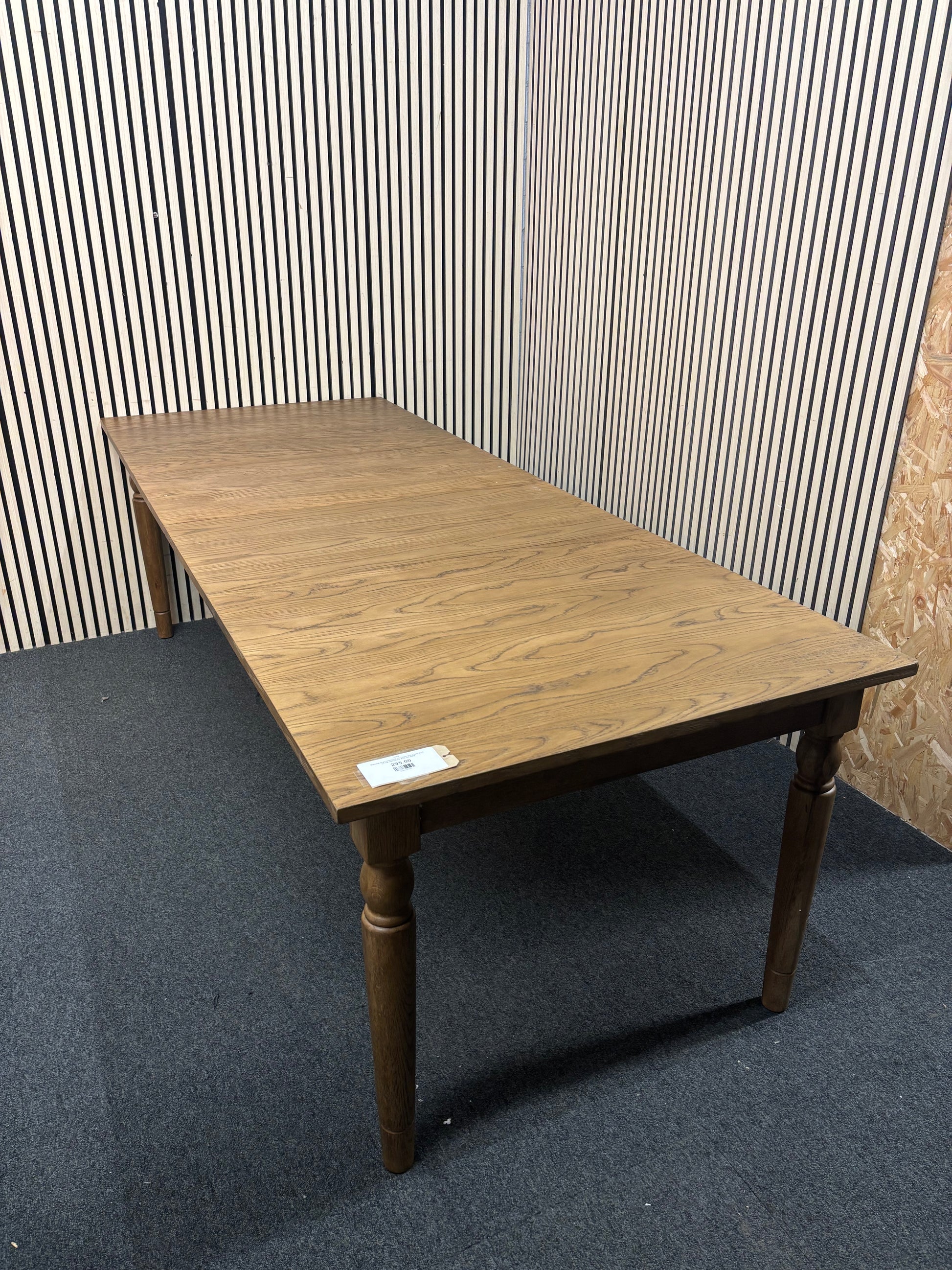 Solid oak large rectangular extendable dining table (H 75 x L 150, 240 extnd x W 95 cm) 43852