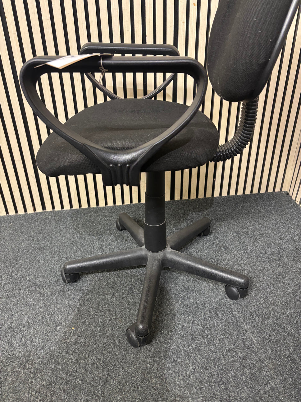 Black fabric loop arms swivel chair 43875