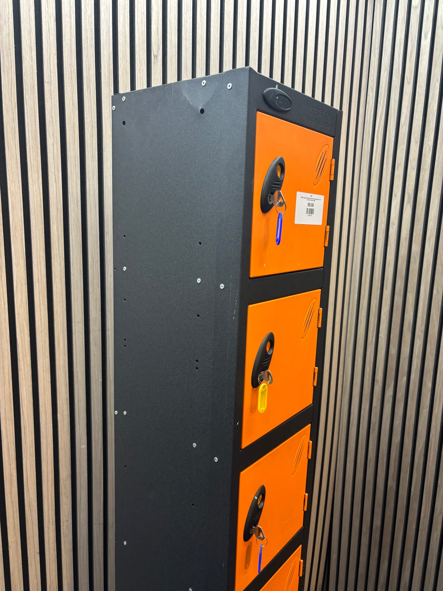 Probe orange and dark grey 6 door personal locker (H 178 x W 30 x D 30 cm) J3862
