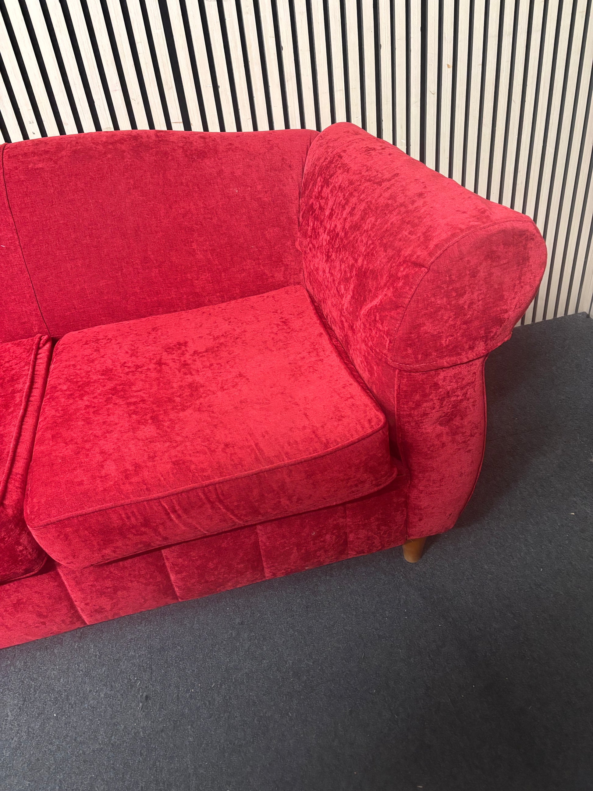 Two seater high back dark wine fabric sofa 43905