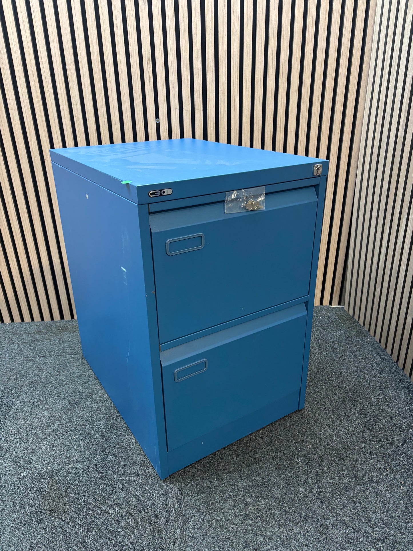 Blue GO 2 drawer filing cabinet