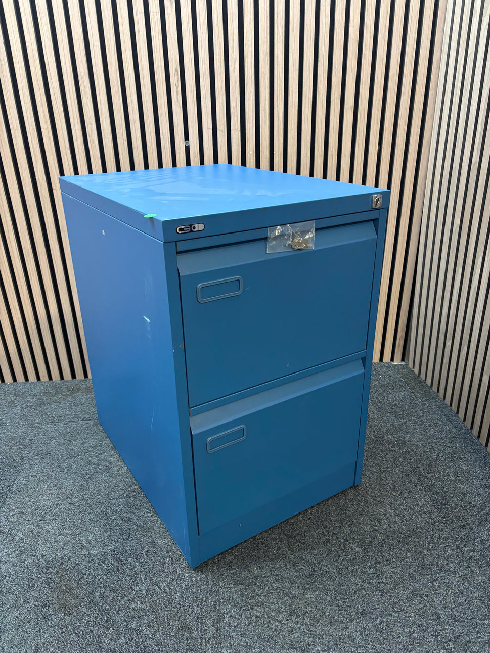 Blue GO 2 drawer filing cabinet