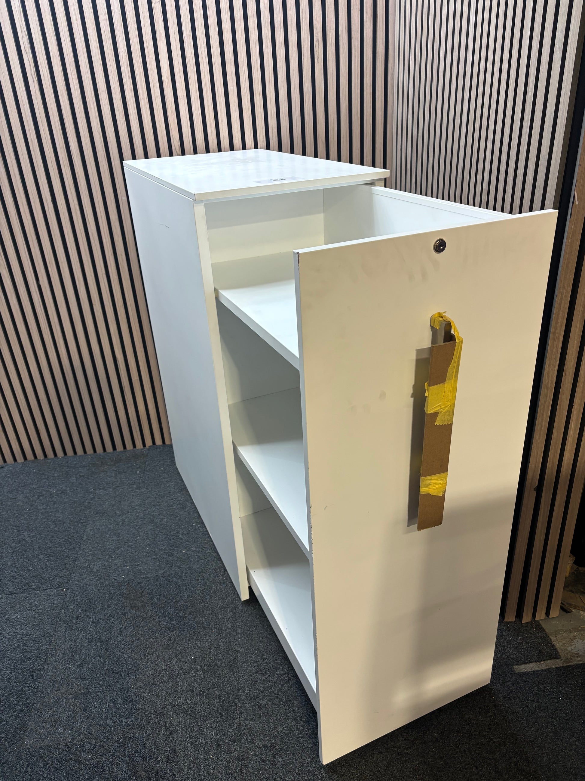 1 door white metal storage unit