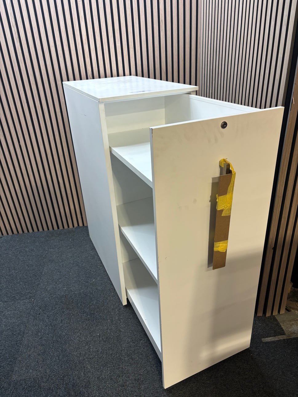 1 door white metal storage unit